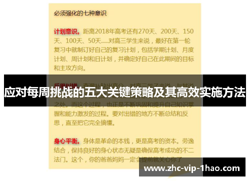 应对每周挑战的五大关键策略及其高效实施方法